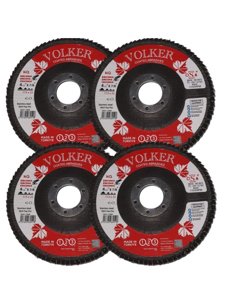 Volker 4.5 inch Turkish fan sander, 4 pieces - Image 1