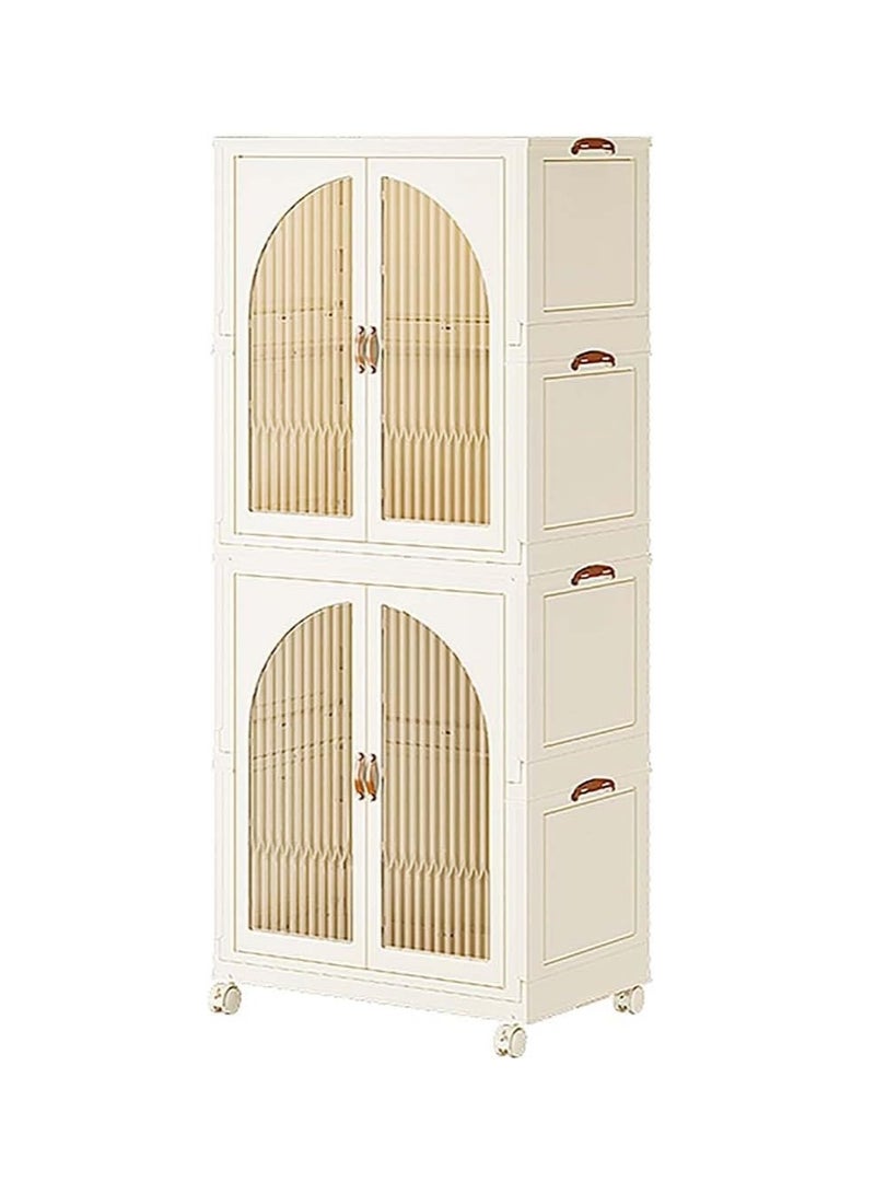 CityRiya-Long Foldable toy storage cabinet, storage cabinet on wheels, cube storage cabinet, closet storage box, storage box with handle, foldable cloth storage box  - Image 1