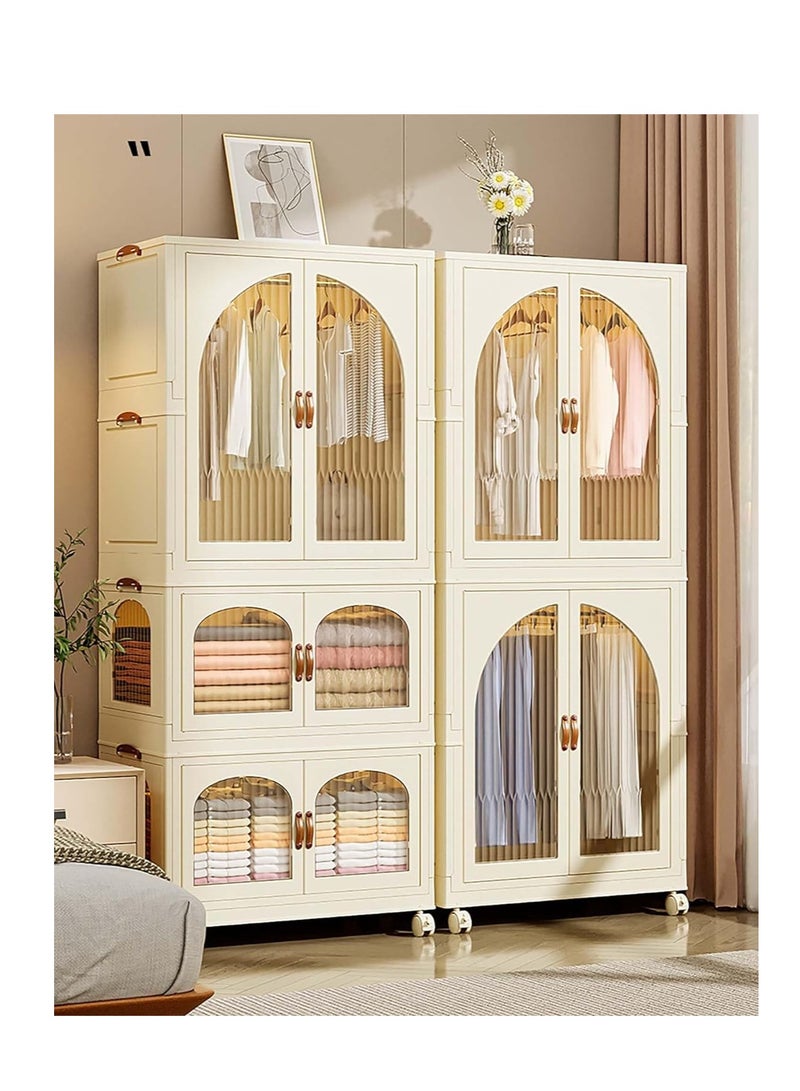 CityRiya-Long Foldable toy storage cabinet, storage cabinet on wheels, cube storage cabinet, closet storage box, storage box with handle, foldable cloth storage box  - Image 2