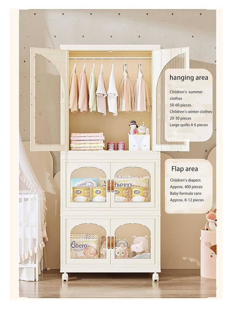 CityRiya-Long Foldable toy storage cabinet, storage cabinet on wheels, cube storage cabinet, closet storage box, storage box with handle, foldable cloth storage box  - Image 4
