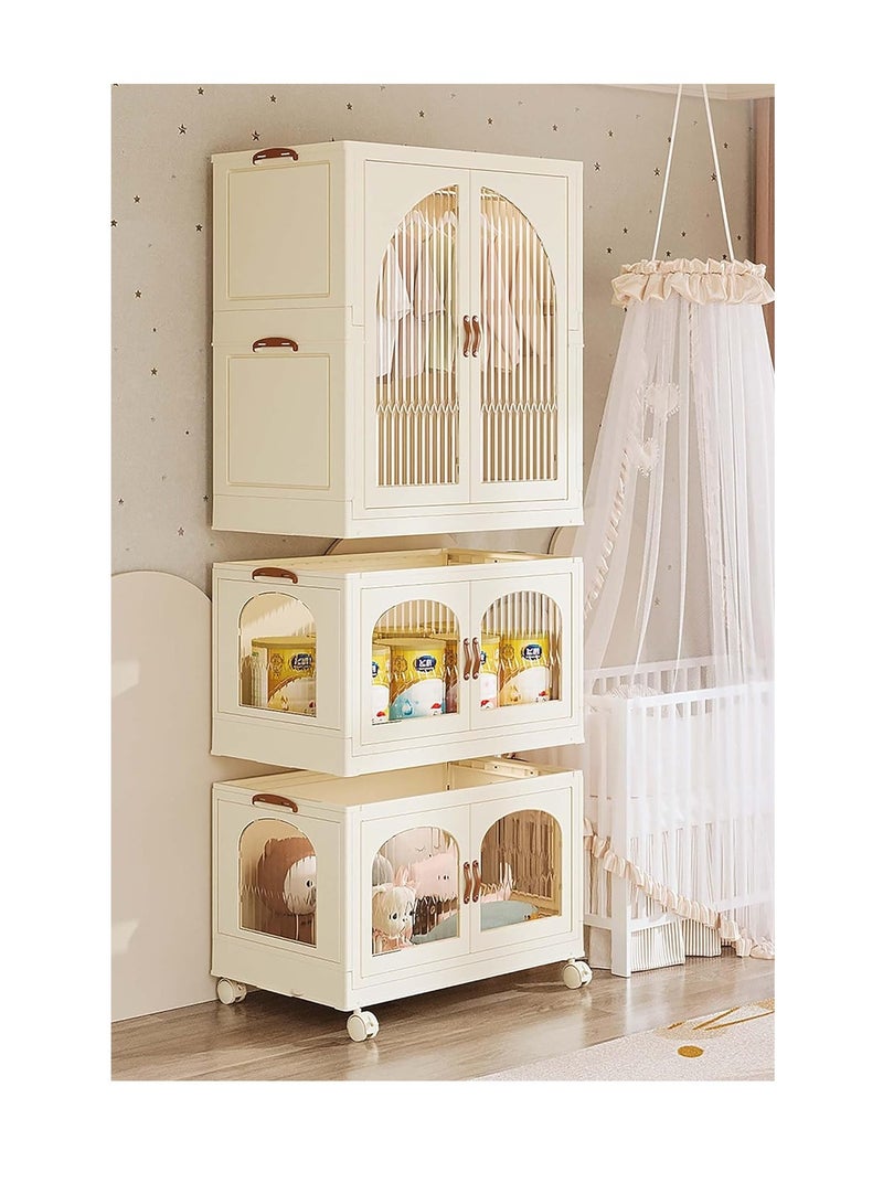 CityRiya-Long Foldable toy storage cabinet, storage cabinet on wheels, cube storage cabinet, closet storage box, storage box with handle, foldable cloth storage box  - Image 5