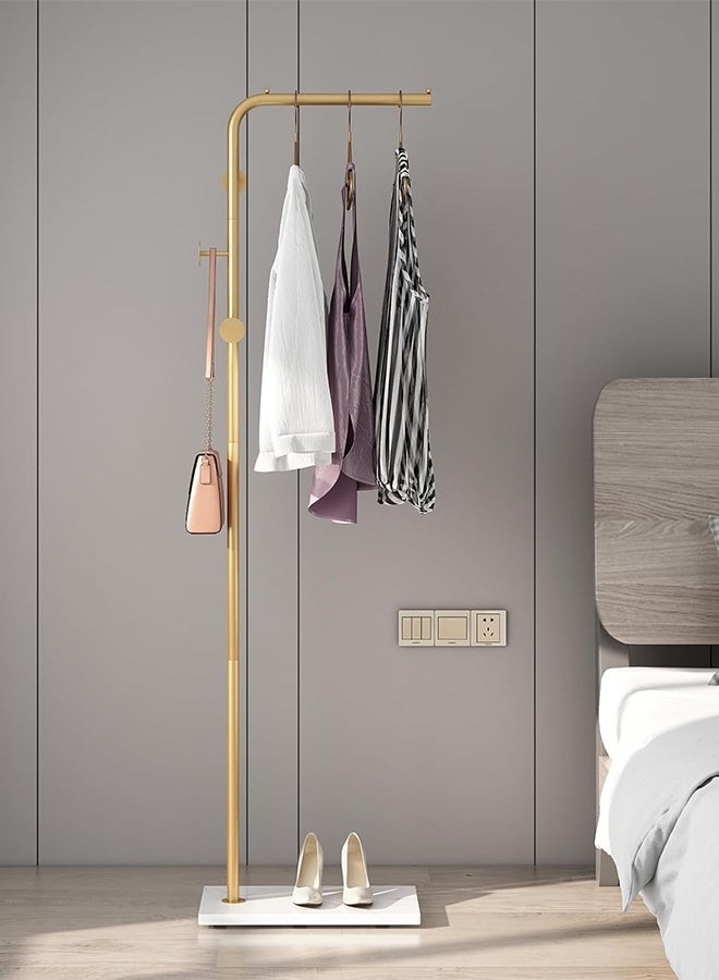 Metal Coat Racks Freestanding with Crossbar and 3 Hooks, Modern Coat Hanger with Marble Base,  Coat Stand for Entryway, Bedroom, Living Room, Office - Image 1