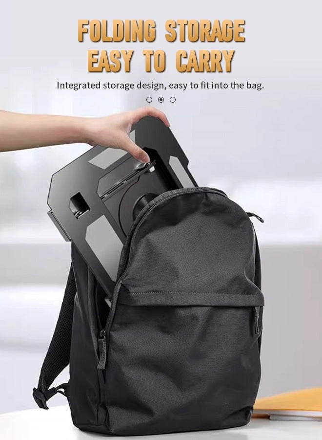 Laptop Stand, Computer Stand, 360° Rotatable and Foldable, Height Adjustable, Suitable for Mobile Phones, Computers, and Other Devices, Black