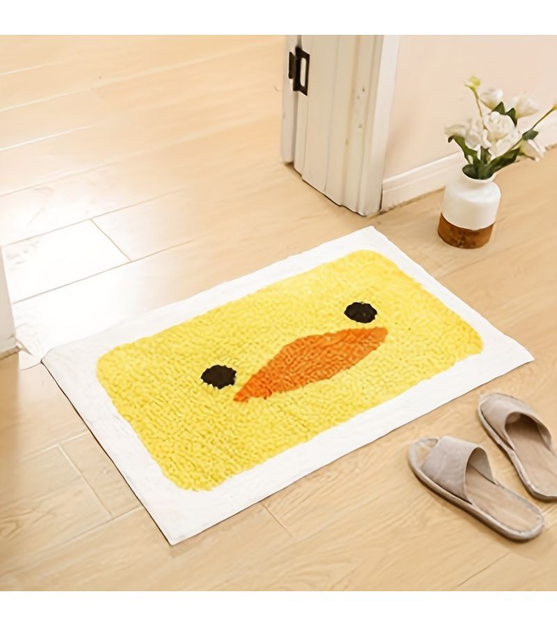 Soft Cute Duck Pattern Bath Mat 50x80cm Machine Washable Fleece - Image 5