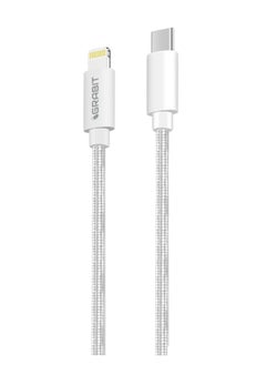 GRABIT Charging Cable Type-C to Lightning Cable Fast & Durable Enjoy 27W fast charging with 3A power output in a 1.2m nylon braided cable built to withstand 30,000+ bends. Reinforced connectors ensure durability and a secure connection. Compatible with iPhone 16/15/14/13/12/11/XS/XR/X/8 series, iPads, and more. Ideal for home, office, and travel. 