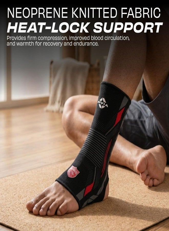 Nivia X PUNJAB KINGS Knitted Ankle Support – Compression Fit, Silicone Grip Stability, Flexible Support For Training, Gym & Recovery, Large - Image 4