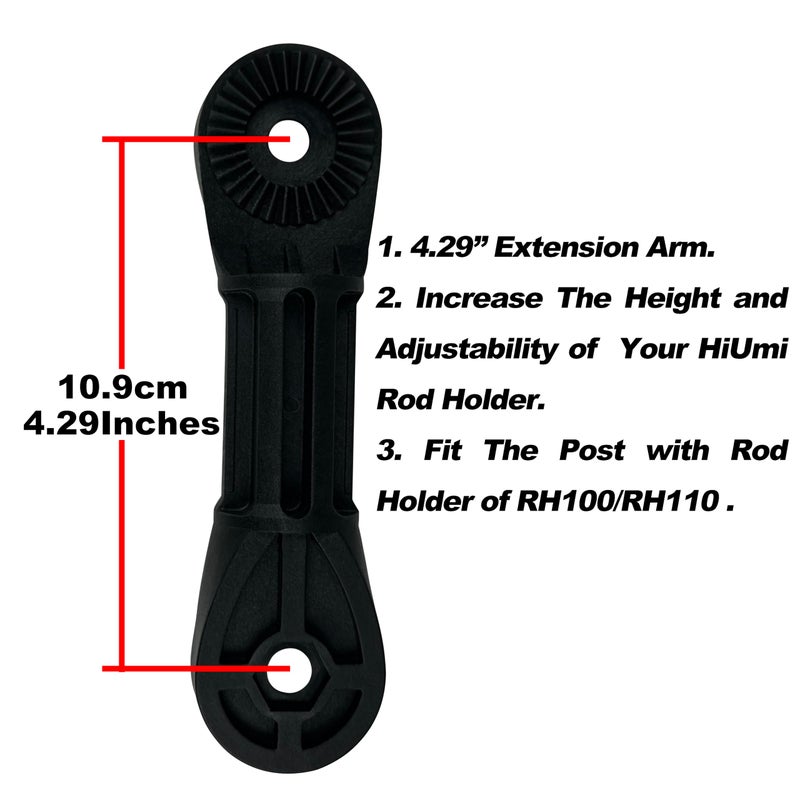 HiUmi 2 Pack Fishing Rod Holder with Track Mount Universal T-Shaped Screw Mounted on Rail for Kayak, Canoe, Fishing Boat (2Pack Extender Rod Holder) - Image 2