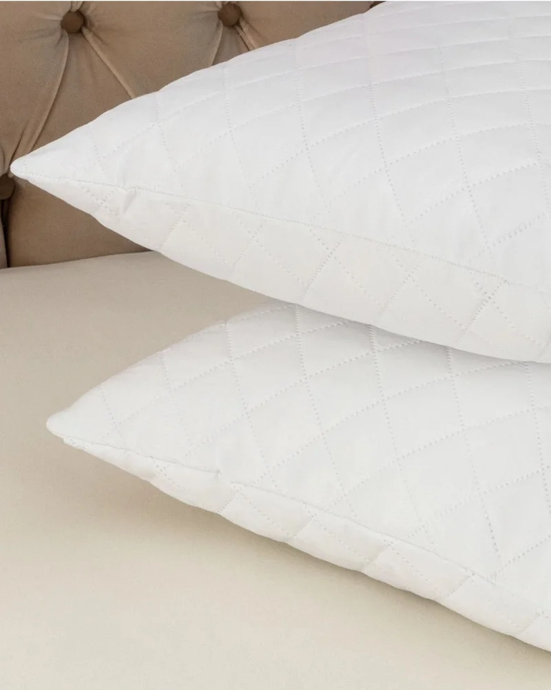 مدام كوكو Raison 2-Piece Quilted Pillow Mattress Protector - White - 50x70 C