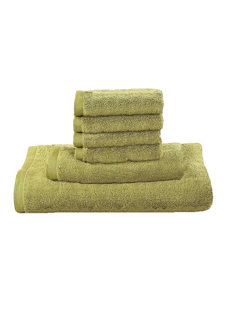 MAXQON 6-Pieces Towel Set - 100% Cotton 600 GSM, 1xBath Towel(70x140cm), 1xHand Towel(45x75cm), 4xFace Towel(30x30cm), Highly Absorbent Super Durable, Color-Beige  - Image 1