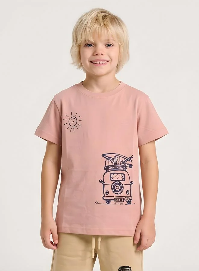 تايك تو Boys Regular Fit Graphic T-Shirt By Juniorloom