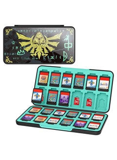 X-level Switch Game Card Storage Box for Nintendo Switch/Switch OLED/Switch Lite, Gradient Colour Lining Games Card Holder with Portable Compact Storage Case Box, 24 Game Card Slots and 24 Micro SD Card Slots  - Image 1