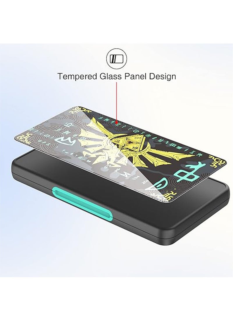 Switch Game Card Storage Box for Nintendo Switch/Switch OLED/Switch Lite, Gradient Colour Lining Games Card Holder with Portable Compact Storage Case Box, 24 Game Card Slots and 24 Micro SD Card Slots