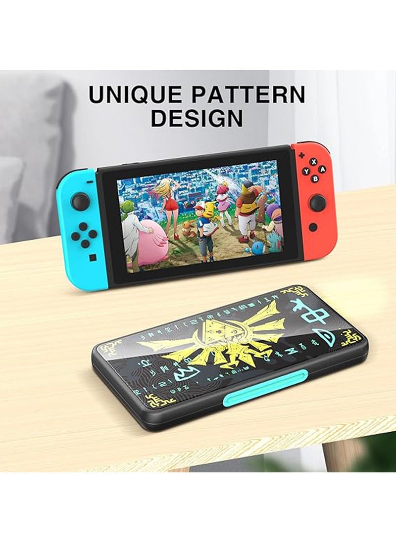 Switch Game Card Storage Box for Nintendo Switch/Switch OLED/Switch Lite, Gradient Colour Lining Games Card Holder with Portable Compact Storage Case Box, 24 Game Card Slots and 24 Micro SD Card Slots