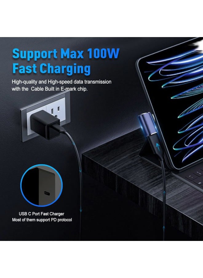 Vcom USB C 90 Degree Adapter, USB4 Cable Adapter Support 40Gbps, 100W PD, 8K Video Display, OTG, Type-C Male to Female Right Angle Extender for Thunderbolt4, Laptop, Mobile Phone, Tablet (2 Pack) - Image 4