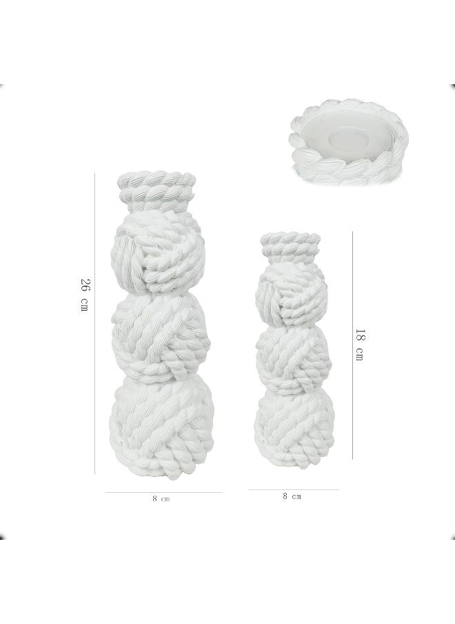 YINZUO YINZUO Modern Decorative Stylish Candle Holder White Plastic Fiber Taper Candle Holder with Artistic Open Best Design for Home Decor, Dining Table, or Mantel Display (Design 2)  - Image 2