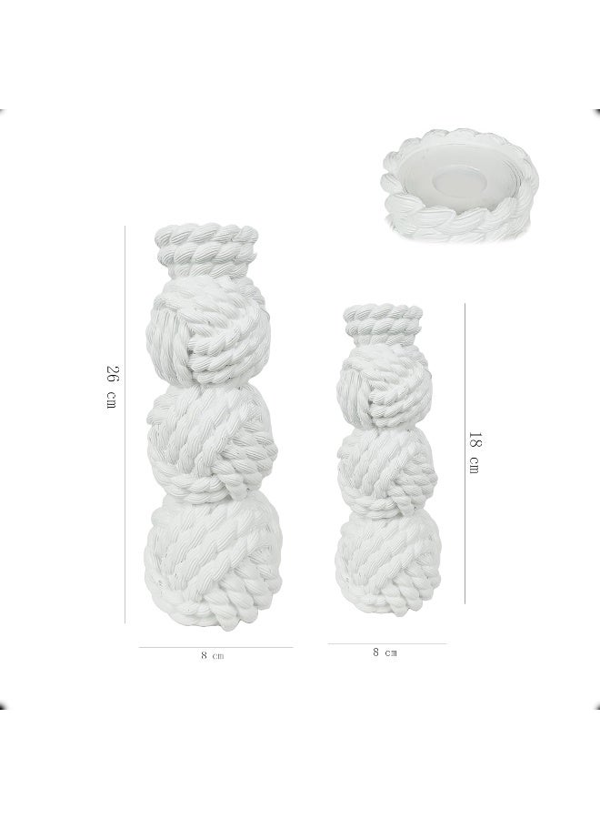 YINZUO YINZUO Modern Decorative Stylish Candle Holder White Plastic Fiber Taper Candle Holder with Artistic Open Best Design for Home Decor, Dining Table, or Mantel Display (Design 2) - Image 2