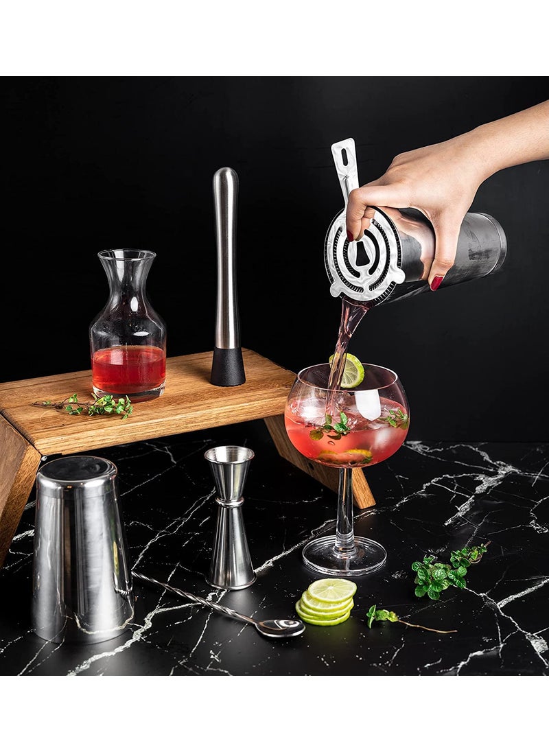 FINALITY finality Stainless Steel 6Piece Bar Tool Set with Boston Shaker Peg Measure 3060 Muddler Bar Strainer and Bar Spoon Silver Color  - Image 4