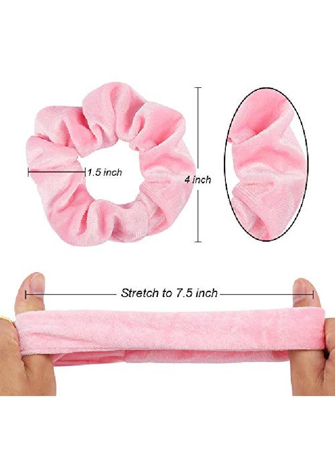 Whavel Pink Velvet Hair Scrunchies For Women Girls 16 Pack Hair Scrunchies Velvet Elastics Scrunchy Bobbles Soft Hair Bands Hair Ties16 Pieces (Pink) - Image 3