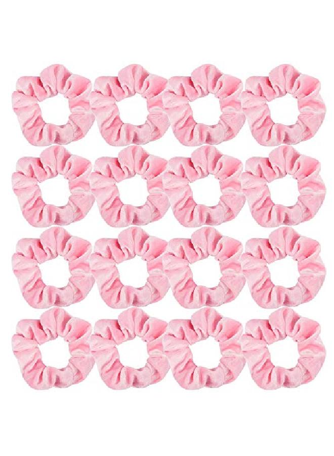 Whavel Pink Velvet Hair Scrunchies For Women Girls 16 Pack Hair Scrunchies Velvet Elastics Scrunchy Bobbles Soft Hair Bands Hair Ties16 Pieces (Pink) - Image 2
