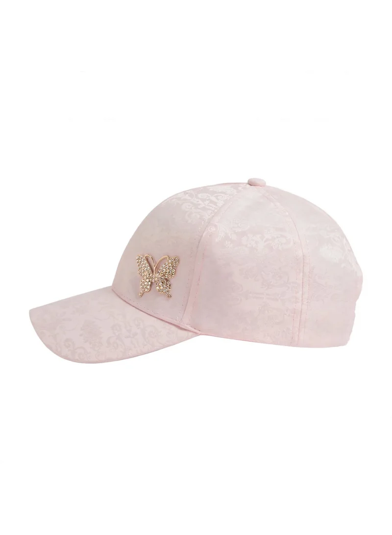Mobcos Women's Luxury Embellished Baseball Cap, Elegant Adjustable Fashion Hat for Casual Wear & Travel | Blush Jacquard