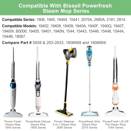 APRIL-FLOWER 6 Pack 1940 1806 2685A Steam Mop Pads For Bissell Powerfresh Steam Mop Deluxe Pet LiftOff Plus Slim Scrubbing Steam Mop Replacement Pad 1940A 2814 1544A 2075A Power Fresh Steamer Pad Refill Washable - Image 3