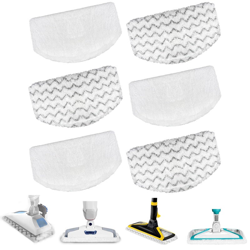 APRIL-FLOWER 6 Pack 1940 1806 2685A Steam Mop Pads For Bissell Powerfresh Steam Mop Deluxe Pet LiftOff Plus Slim Scrubbing Steam Mop Replacement Pad 1940A 2814 1544A 2075A Power Fresh Steamer Pad Refill Washable - Image 2