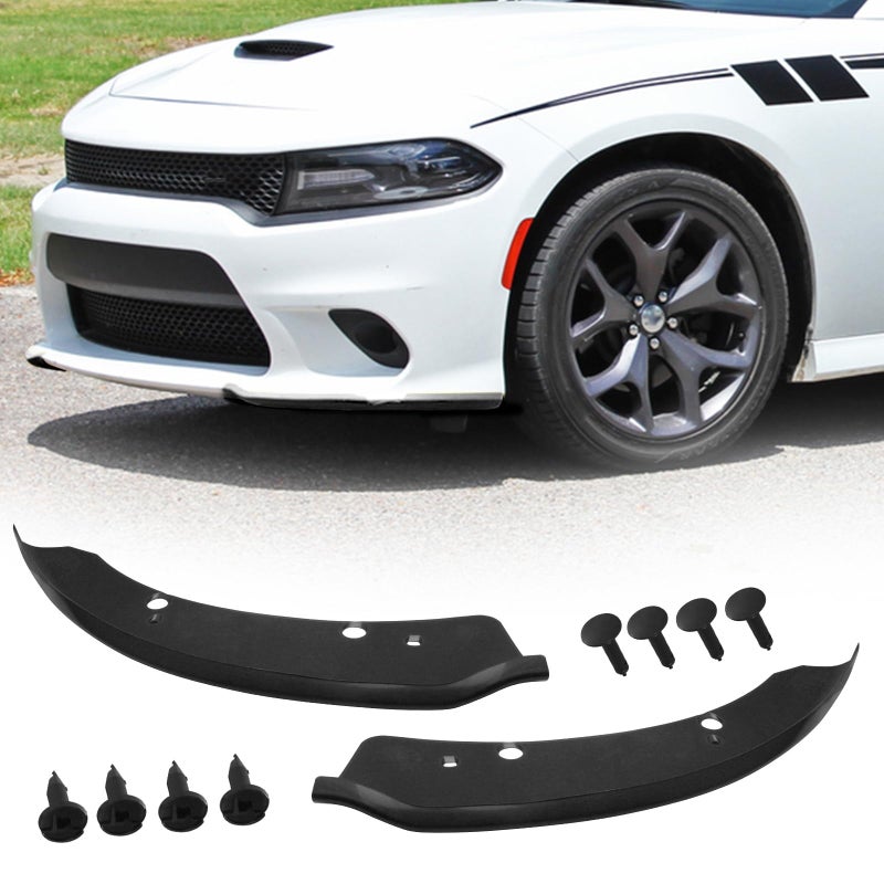 HTRACING Front Bumper Lip Splitter Protector Compatible with Charger SRT HellcatSRT 392Scat PackRT Scat PackGTRT 20152021 Black