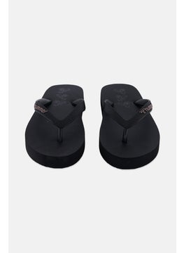 Hummel Kids Girl Brand Logo Flip Flop Slippers, Black  - Image 4