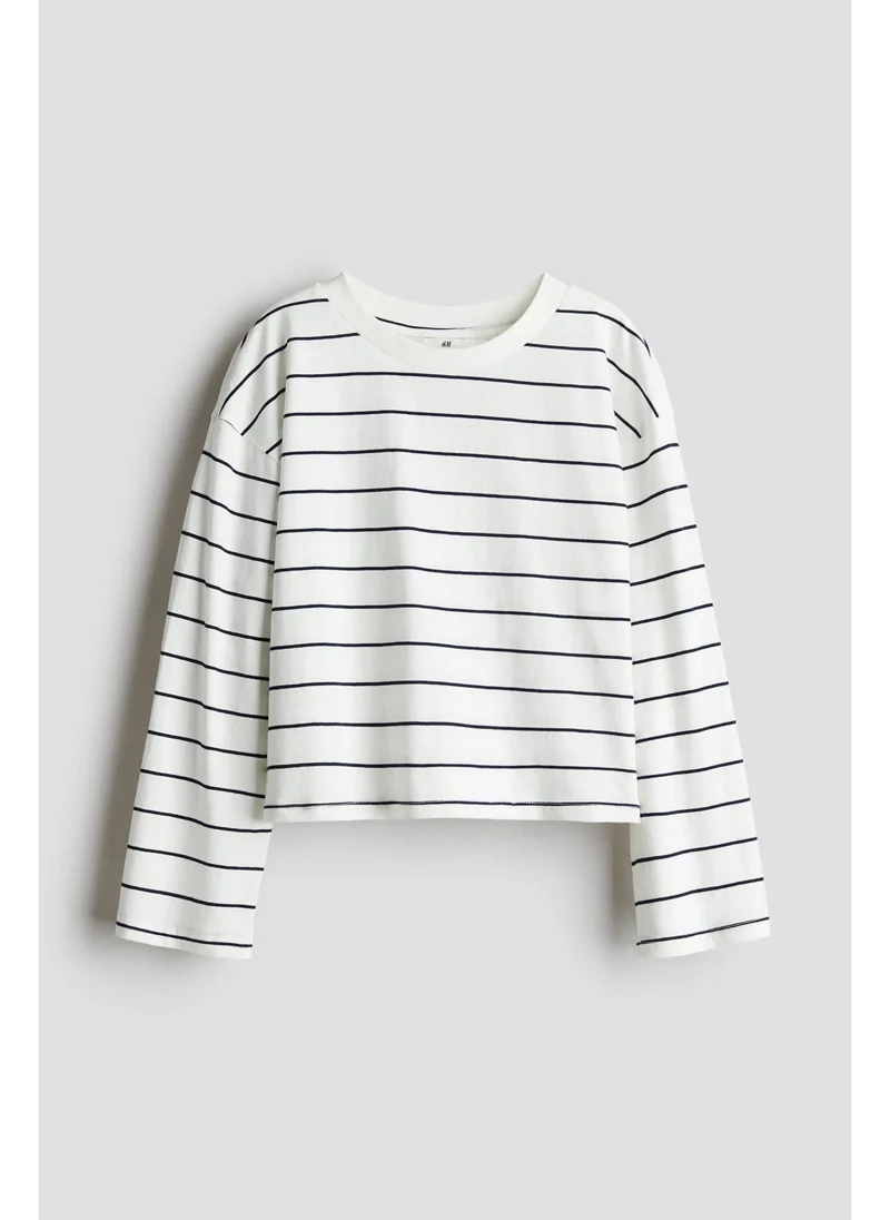اتش اند ام Long-sleeved cotton jersey top