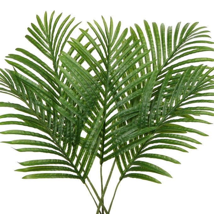 LARGE ARTIFICIAL PALM LEAVES PALM FRONDS TROPICAL LEAVES ARECA PALM BRANCHES PALM LEAVES WITH STEM PALM TREE LEAVES FAUX PALM LEAVES FOR FLORAL ARRANGEMENT FAKE LEAVES PALM SUNDAY DECORLARGE LEAF