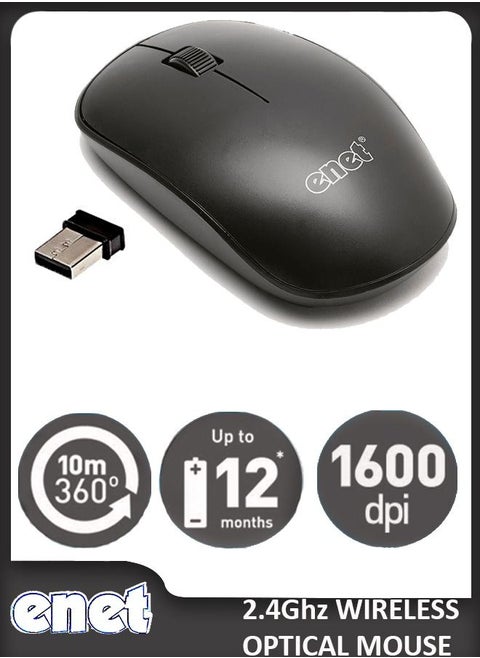 Wireless Mouse 2.4Ghz Comfortable Click Mouse with USB Receiver 1600DPI High Precise Portable Mouse 10m Working Range for Laptop Chromebook MacBook Notebook PC