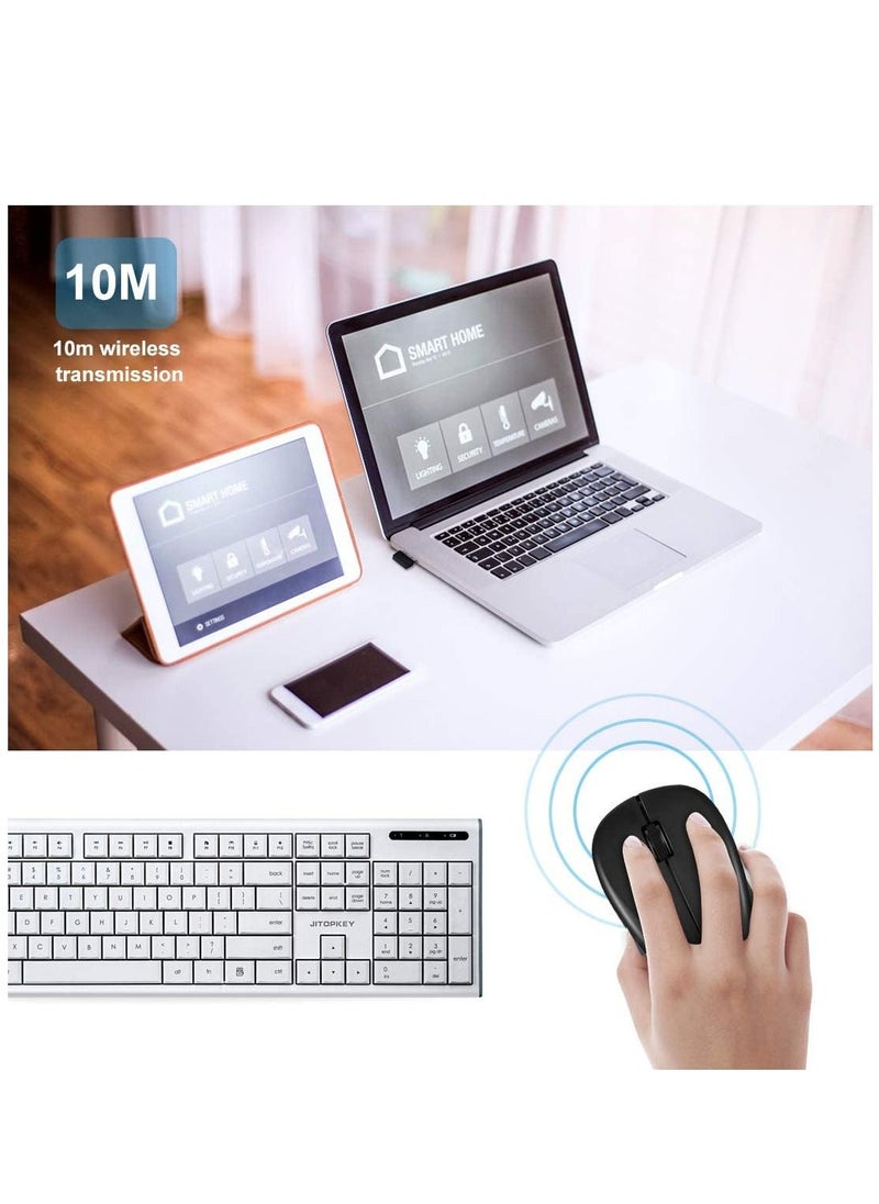 Enet Wireless Mouse 2.4Ghz Comfortable Click Mouse with USB Receiver 1600DPI High Precise Portable Mouse 10m Working Range for Laptop Chromebook MacBook Notebook PC  - Image 5