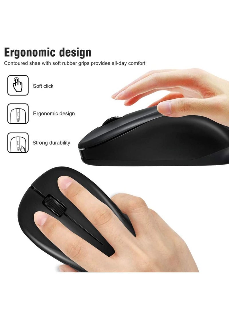 Enet Wireless Mouse 2.4Ghz Comfortable Click Mouse with USB Receiver 1600DPI High Precise Portable Mouse 10m Working Range for Laptop Chromebook MacBook Notebook PC  - Image 3