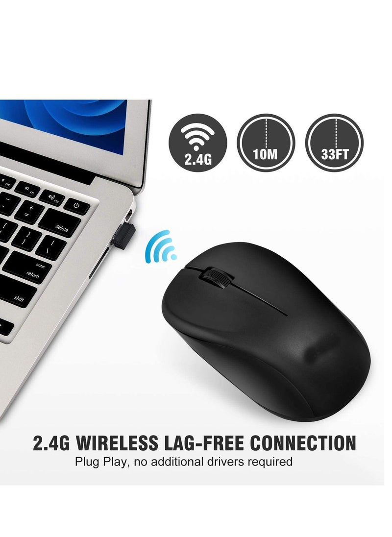 Enet Wireless Mouse 2.4Ghz Comfortable Click Mouse with USB Receiver 1600DPI High Precise Portable Mouse 10m Working Range for Laptop Chromebook MacBook Notebook PC  - Image 4