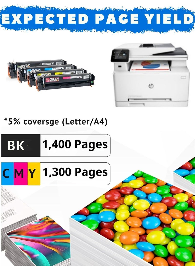 201A Toner Cartridges Replacement for HP 201A 201X CF400A CF401A CF402A CF403A for HP Color Laser Jet Pro MFP M277dw M277n M277c6 M252dw M252n Printer Ink (Black Cyan Magenta Yellow) - Image 3