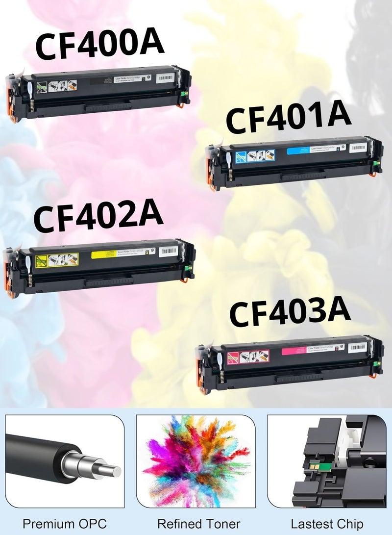 201A Toner Cartridges Replacement for HP 201A 201X CF400A CF401A CF402A CF403A for HP Color Laser Jet Pro MFP M277dw M277n M277c6 M252dw M252n Printer Ink (Black Cyan Magenta Yellow) - Image 4