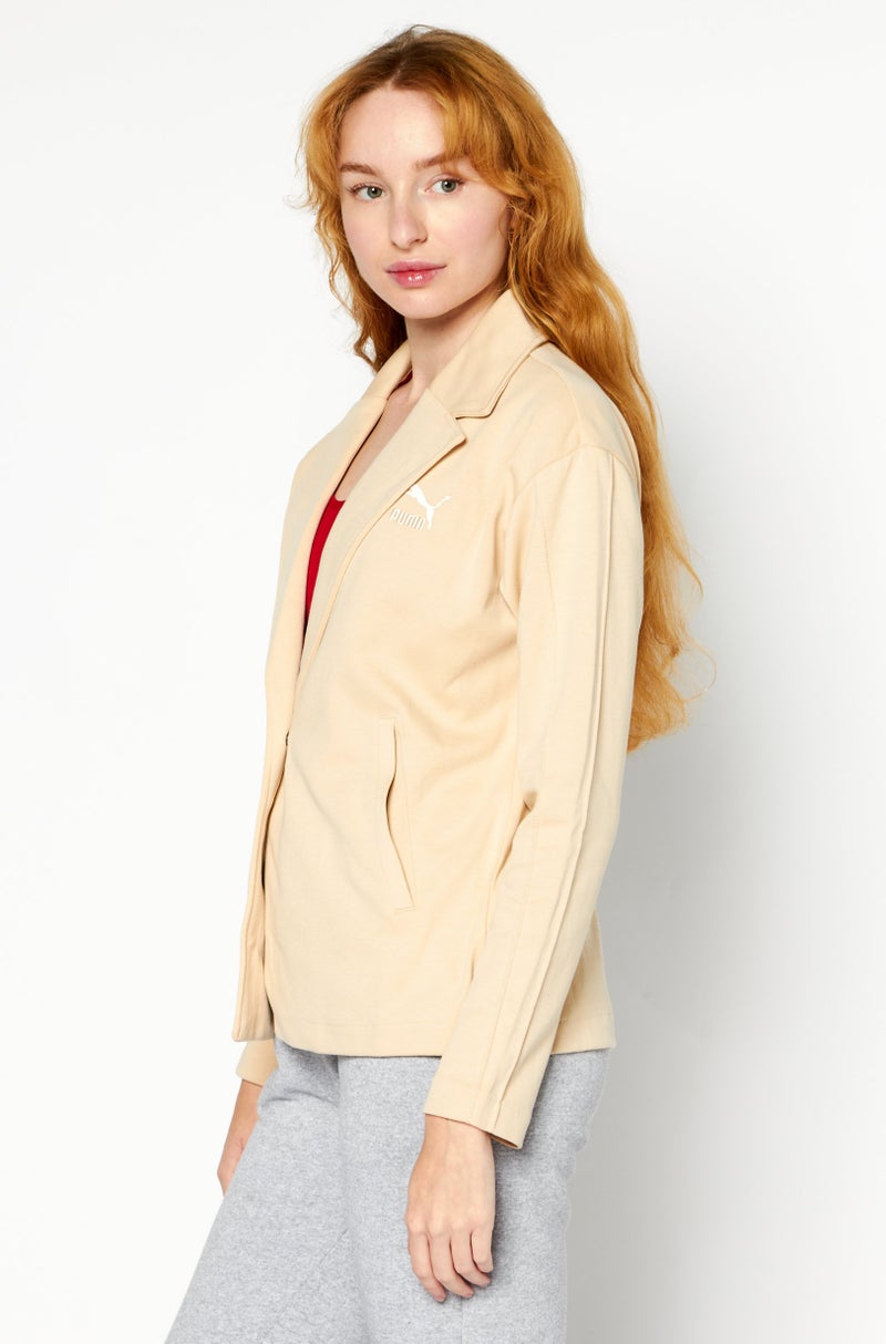 PUMA Women Sportswear Fit Long Sleeve Athletic Outerwear Blazer, Beige - Image 4