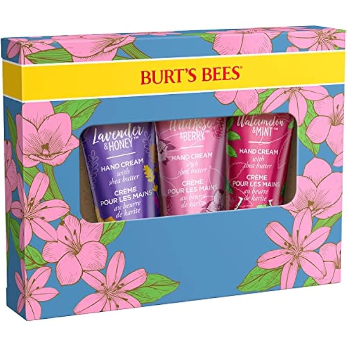 Burt's Bees Hand Cream Gift Set with Shea Butter, Lavender & Honey, Wild Rose & Berry and Watermelon & Mint, 3 Pack - Image 5