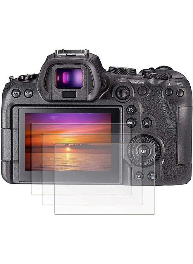 PCTC EOS R6II R6 R7 Screen Protector Appliable for Canon R6II R6 R7 Full-Frame Mirrorless Camera (3 Pack), 0.3mm 9H Hardness Tempered Glass Screen Cover - Image 1
