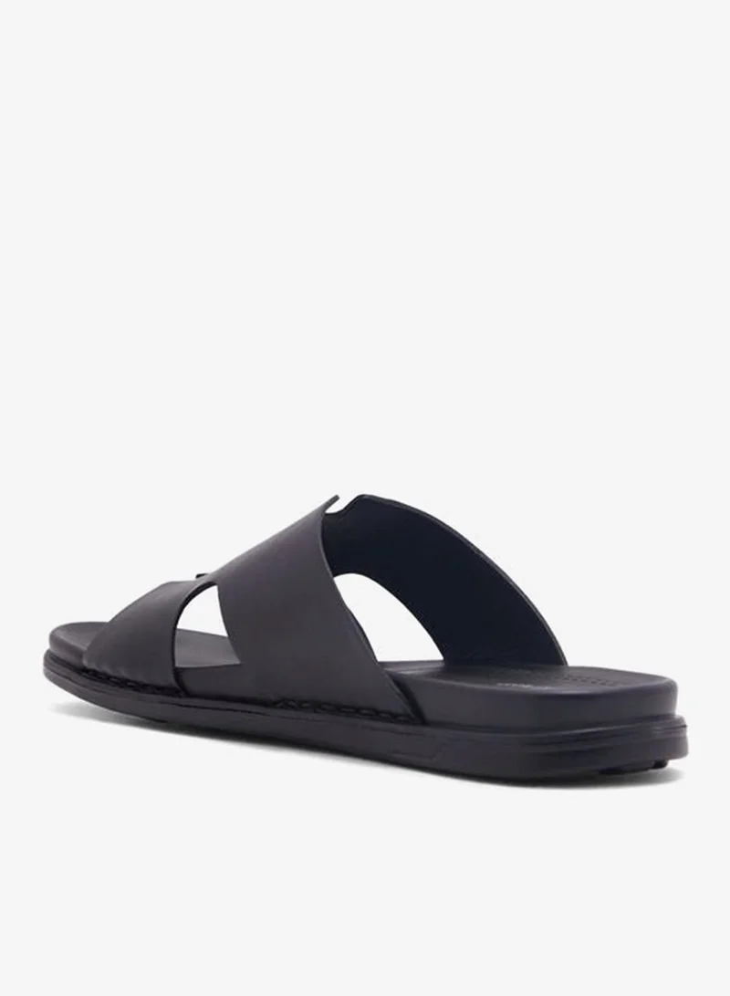 Robert Wood Black Comfort Footbed Slider Sandals for Men | Best Price UAE