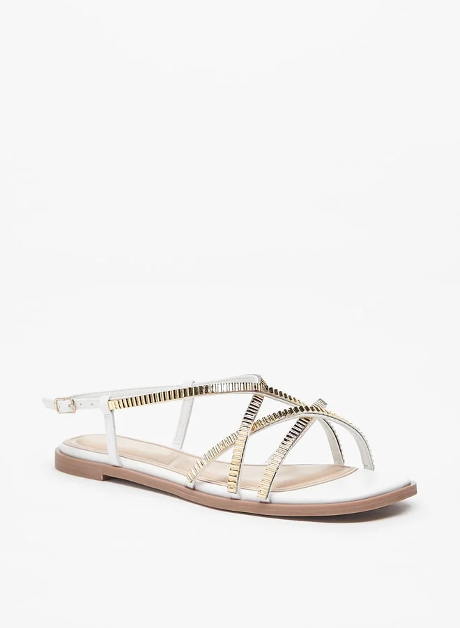 سيليست Women's Embellished Sandal with Buckle Closure