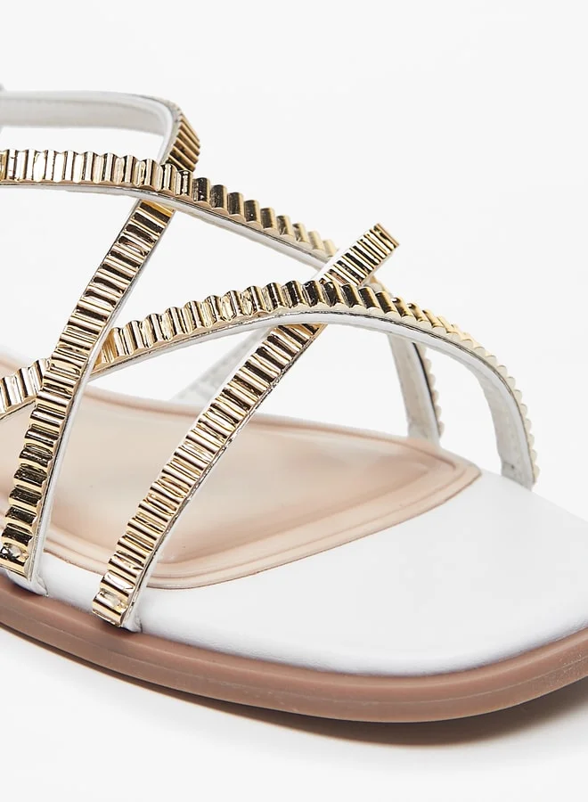 سيليست Women's Embellished Sandal with Buckle Closure