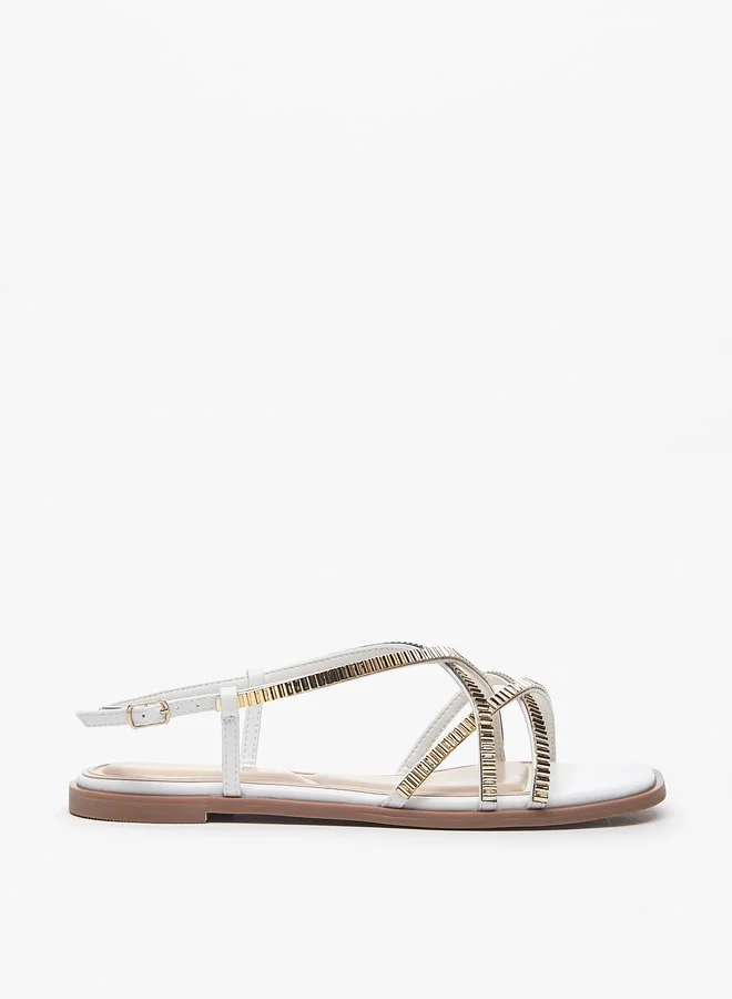 سيليست Women's Embellished Sandal with Buckle Closure