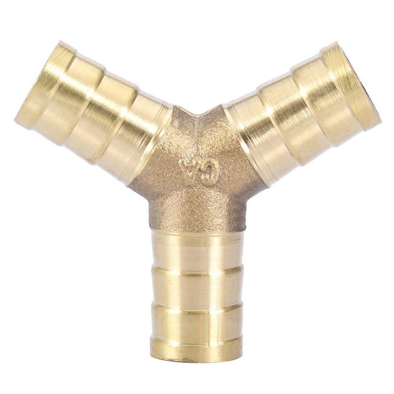 Brass Y 3 Way Hose Barbed Connector 12mm 2pcs For Water Oil Gas Fitting - Image 4