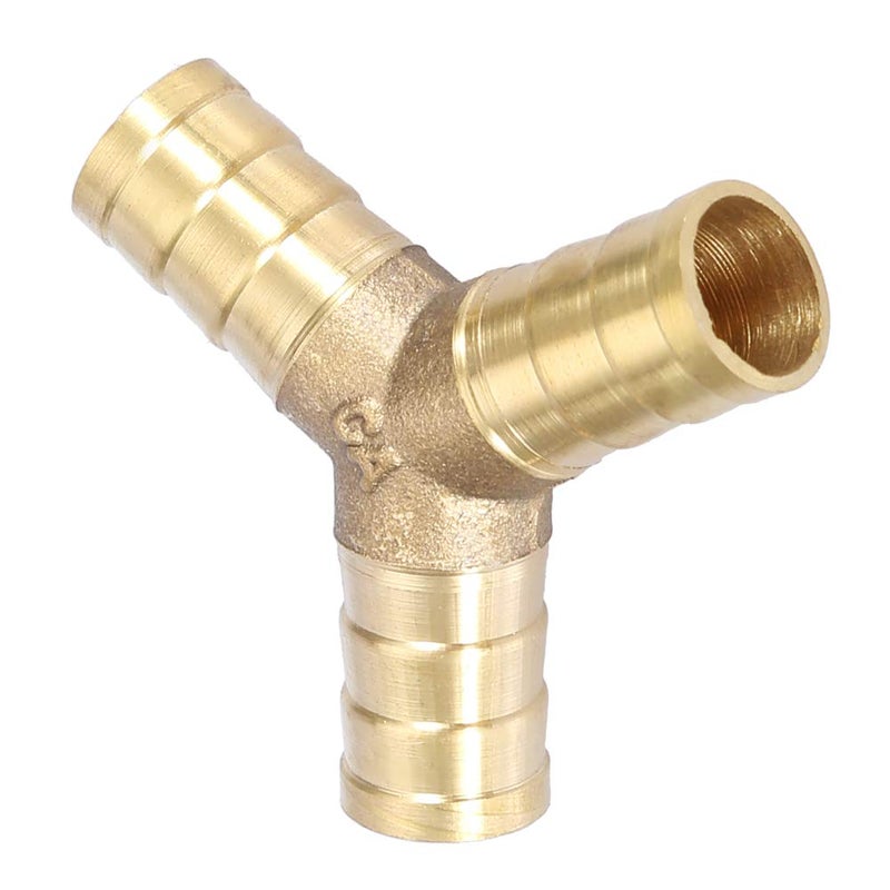 Brass Y 3 Way Hose Barbed Connector 12mm 2pcs For Water Oil Gas Fitting - Image 5