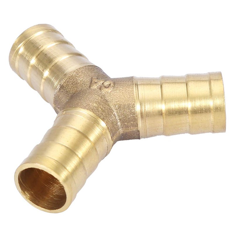 Brass Y 3 Way Hose Barbed Connector 12mm 2pcs For Water Oil Gas Fitting - Image 2