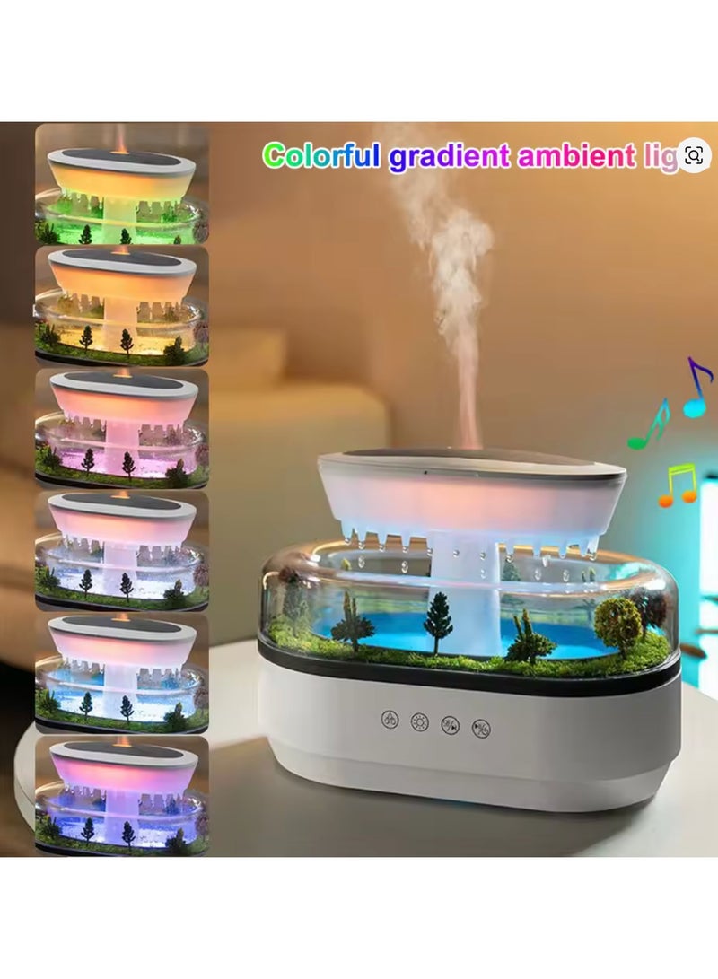 Rain Cloud Aroma Diffuser Small Air Humidifiers Water Drip Micro Landscape Essential Oils Ultrasonic Diffuser with 7 Night Lights  - Image 3