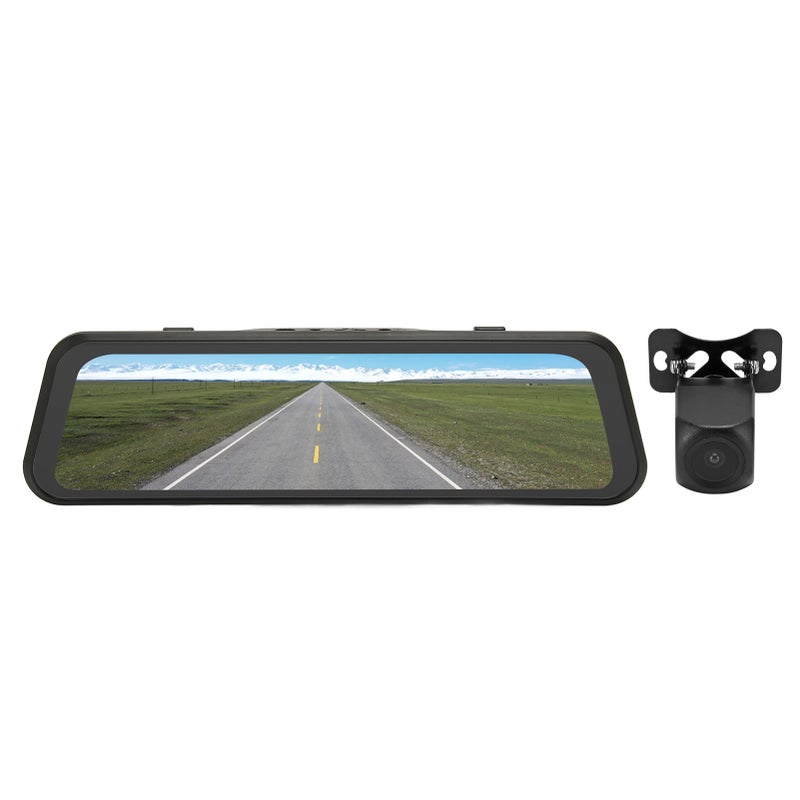 9.66in Full HD 1080P Smart Rearview Mirror Parking Assist Dual Camera Car Dash Camera with G Sensor - Image 4
