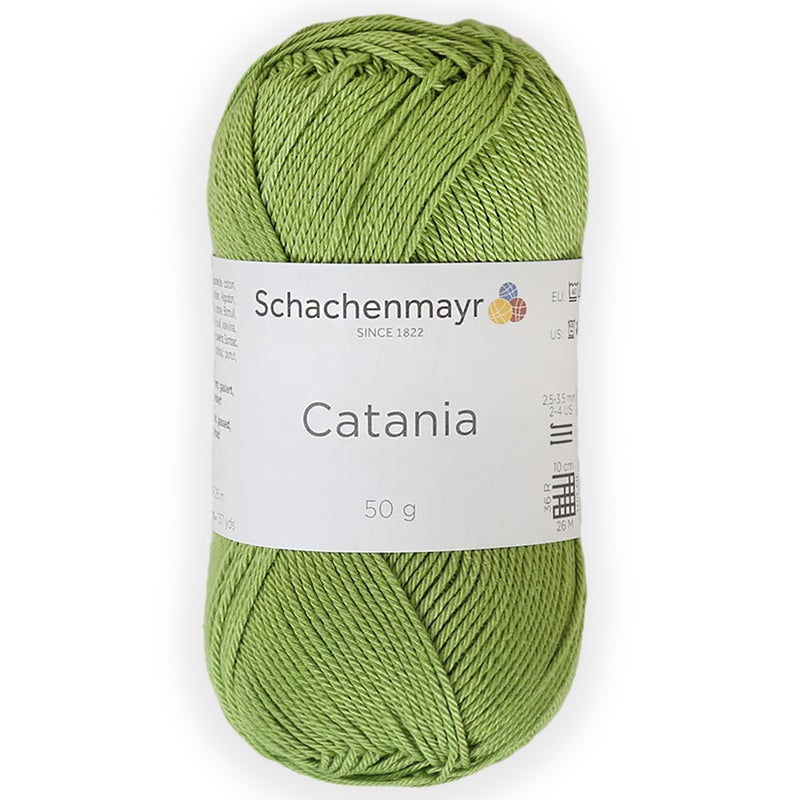 Hiveroots 1 Skein/Pack Schachenmayr (SMC) Catania Originals Yarn, Each Ball 1.76 Oz (50gr) / 136 Yards (125 m), 100% Mercerized Cotton for Knitting and Crochet Yarn, Sport Weight, 205 - Apple - Image 1