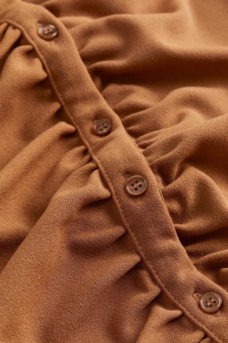 اتش اند ام Ruched Detail Button Down Shirt Dress